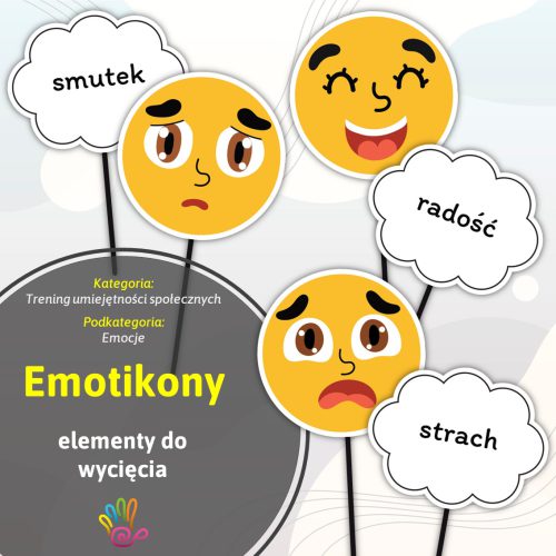 emotikony elementy do wycięcia emoji emocje dla dzieci tus trening umiejętności społecznych pomoce materiały edukacyjne dydaktyczne terapeutyczne terapia rozwój emocjonalny do druku pobrania pdf superkid printoteka