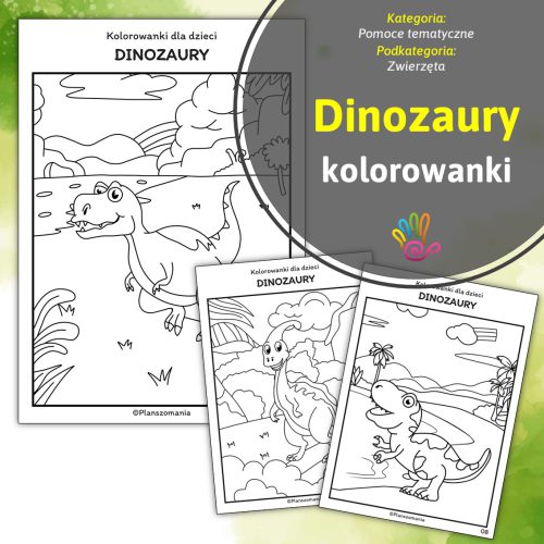 dinozaury kolorowanki dla dzieci do druku pdf karty pracy pomoce edukacyjne dydaktyczne plansze do pobrania przedszkole edukacja wczesnoszkolna superkid printoteka