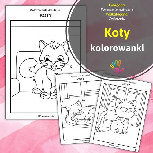 koty kolorowanki dla dzieci do druku pdf karty pracy pomoce edukacyjne dydaktyczne plansze do pobrania przedszkole edukacja wczesnoszkolna superkid printoteka