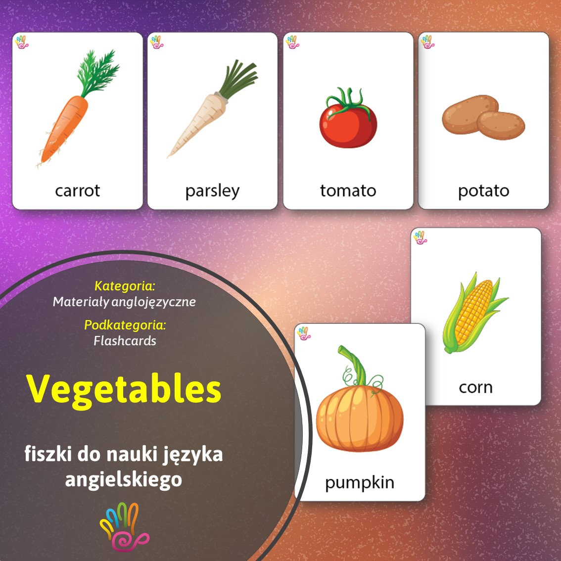vegetables warzywa fiszki do nauki języka angielskiego pomoce materiały flashcards po angielsku język angielski do druku do pobrania karty pracy superkid printoteka pdf