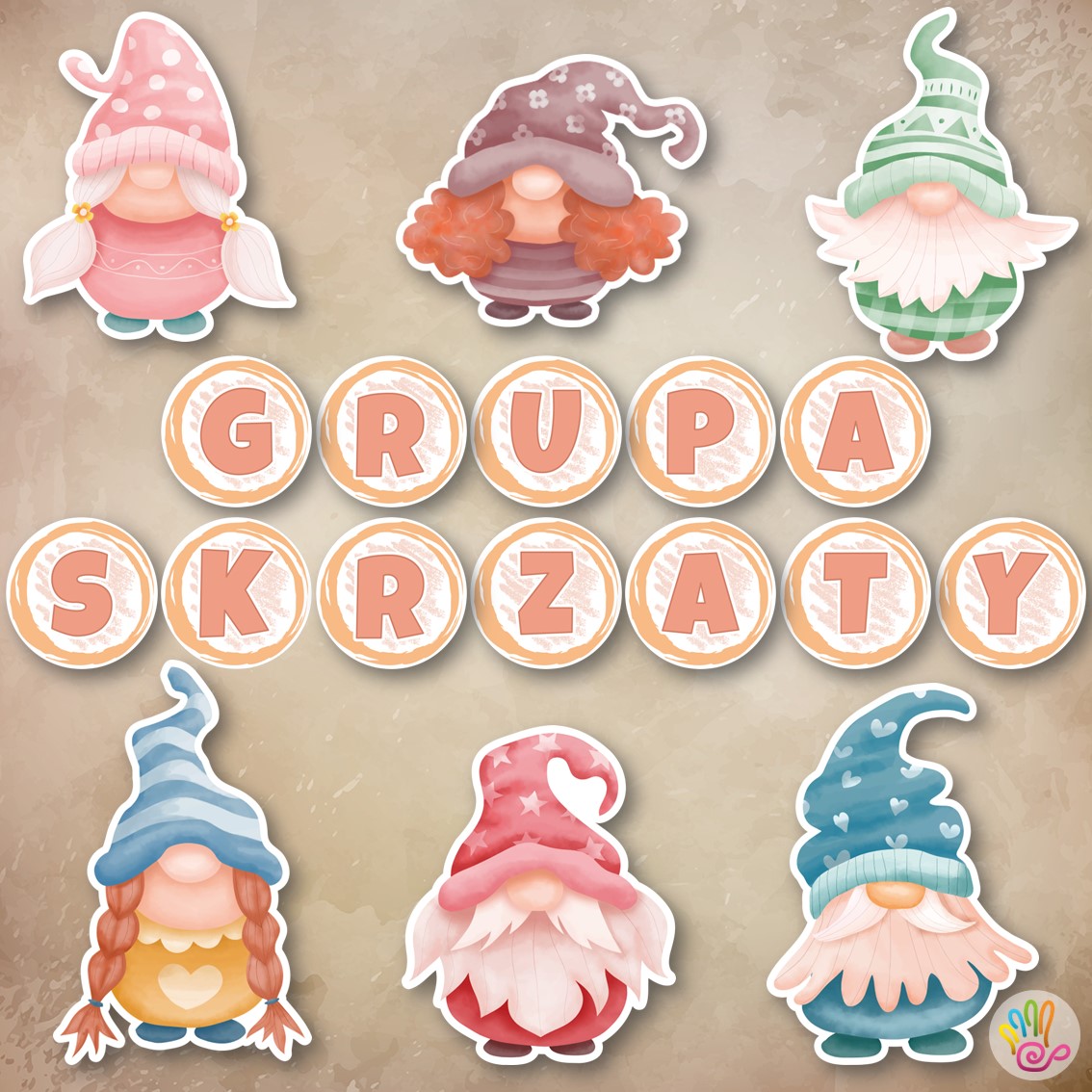 grupa skrzaty skrzaciki skrzatów przedszkolna przedszkole dekoracje okienne okno napisy girlanda pakiet grupowy pakiety pdf do druku dekoracje jednostronne dwustronne napis printoteka superkid pomoce edukacyjne materiały dydaktyczne