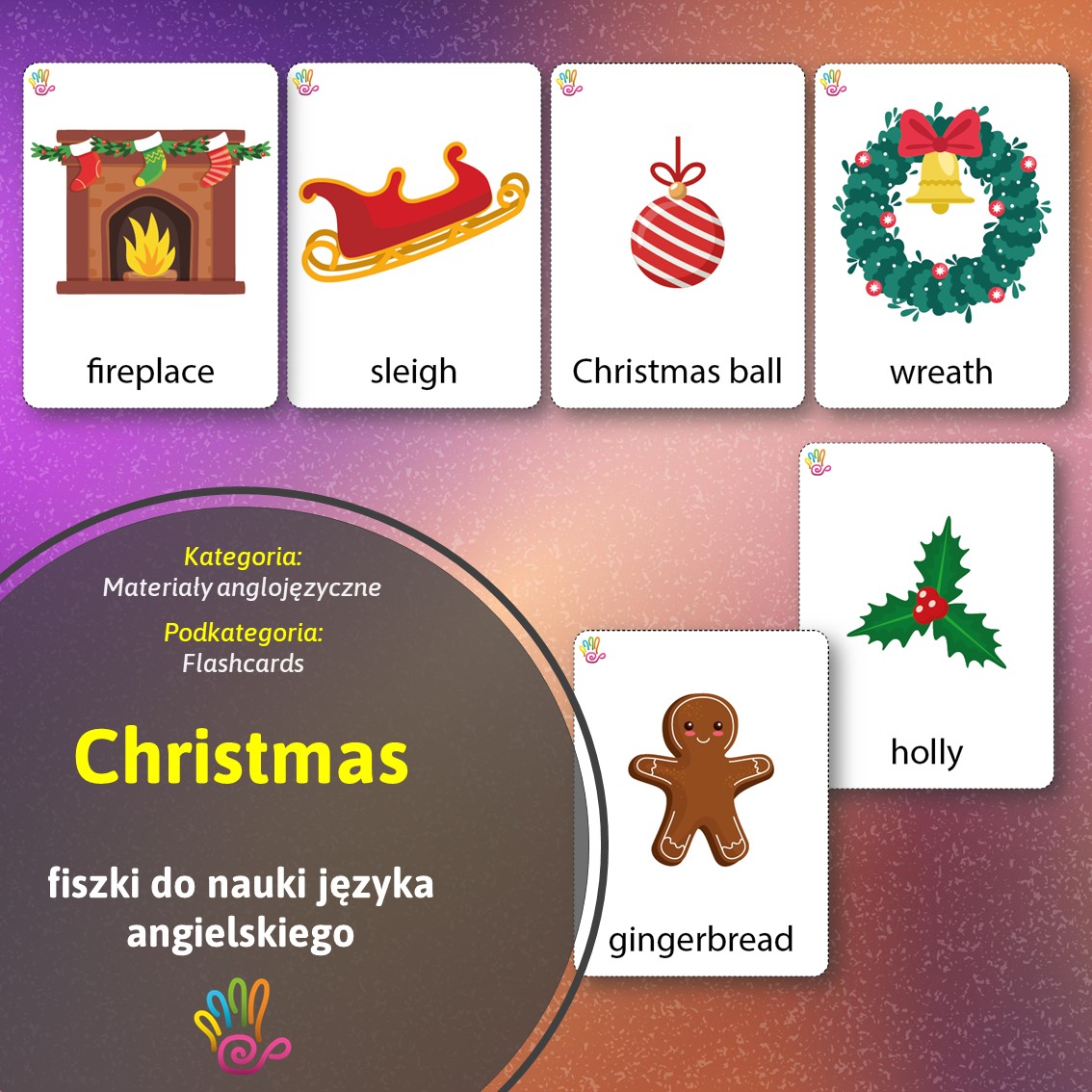 christmas fiszki boże narodzenie flashcards pdf do druku język angielski słownictwo nauka vocabulary słówka ćwiczenia pomoce edukacyjne materiały dydaktyczne do pobrania edukacja językowa superkid twinkl