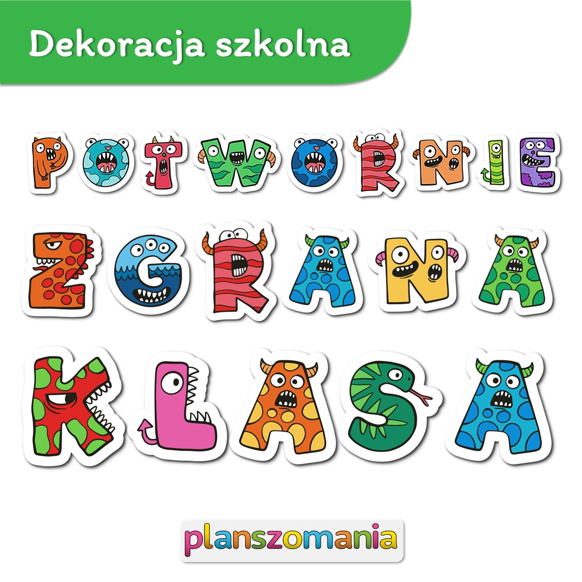 potwornie zgrana klasa napis na drzwi gazetkę korytarz do sali ozdoby xxl dekoracja szkolna pdf do druku do pobrania za darmo superkid printoteka materiały edukacyjne pomoce dydaktyczne